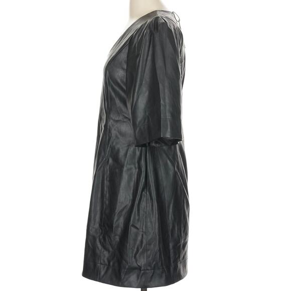 Tuckernuck Ariella Black Faux Vegan Leather Dress Large NEW - Picture 6 of 10